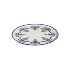 image of ID Fine 5341920 - 12.875" Round Pizza Plate, Fine China, Blue Brio Finish, Narrow Rim, Flat Edge
