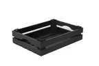 image of Select Concept BQ047B Cutlery Bin / Box, 9.76"W x 13.38"D x 3.26"H, Wood, Black/Cherry Finish, Utensil Holder