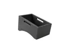 image of Select Concept BQ052B Tilted Cutlery Box, 6.610"W x 10.940"D x 6.610"H, Black/Oak Wood Utensil Holder