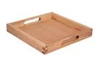 image of Select Concept BQ091L Serving Tray, Square Oak, Patterned, 11" x 11" x 1.96" - 1/Each