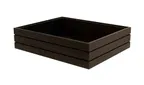 image of Select Concept BQ203B Cutlery Bin / Box Flatware Holder, 10.43"W x 12.79"D x 3.34"H Stackable Wood Black/Cherry GN 1/2 Capacity