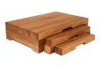 image of Select Concept BQ214L 3‑Step Riser, 9.840" x 15.740" x 3.740" Black Oak Wood Display Stand