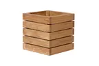 image of Select Concept BQ233L Cutlery Box - 7.87" W x 7.87" D x 7.87" H Oak Wood Utensil Holder, Black/Cherry Finish