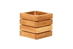 image of Select Concept BQ234L Cutlery Box - 5.9"W x 5.9"D x 5.9"H Wood Utensil Holder, Black/Cherry Finish