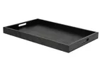 image of Select Concept BQ700B Serving Tray - Oak Wood, Black Finish, 15" x 23" x 2" Handles - 1/Each