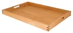 image of Select Concept BQ700L Serving Tray – Oak Wood, Handles, 15.740" W x 23.620" D x 1.960" H – 1 Each