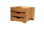 image of Select Concept BQ705L 3‑Tray Display Stand, Oak Wood, Black Finish, 10.900"W x 11.020"D x 8.660"H