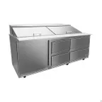 image of Asber APTM 72 30 D4 P 72" Mega Top Sandwich and Salad Prep Table w/ 4 Drawers & 1 Door, 30 Pans