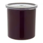 image of Carlisle 030101 Classic Crock, 1.2 qt., Brown, SAN, High-Gloss Finish, Snap-On Lid - 1/Each
