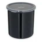 image of Carlisle 030103 Classic Crock, 1.2 qt., Black, SAN, High-Gloss Finish, Snap-On Lid - 1/Each