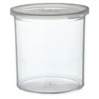 image of Carlisle 030107 Classic Crock, 1.2 qt., Clear, SAN, Snap-on Lid, Dishwasher Safe - 1/Each