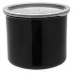 image of Carlisle 030403 Crock, 4 qt., Black SAN, 7" Diameter, Snap-On Lid, Dishwasher Safe, 0°F‑180°F