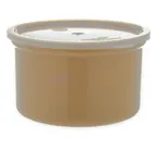 image of Carlisle 031606 Classic Crock, 1.5 qt., Beige, SAN, High-Gloss Finish, Snap-On Lid