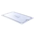image of Carlisle 10211U07 StorPlus Lid – 1/1 Food Pan, Handled, Spoon‑Notched, Clear Polycarbonate, NSF
