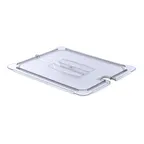 image of Carlisle 10231U07 StorPlus Lid, 1/2-Size Handled Notched Polycarbonate Clear - Made in USA
