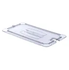 image of Carlisle 10271U07 StorPlus Lid, 1/3-Size Food Pan, Handled, Notched, Polycarbonate, Clear, NSF