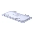 image of Carlisle 10279Z07 StorPlus EZ Access Lid, 1/3 Size Pan, Clear PC, Notched, Peg Hole & Handle