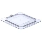 image of Carlisle 10316U07 StorPlus Universal Lid, 1/6-Size, Flat, Polycarbonate, Clear, Non-Slip Finish