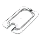 image of Carlisle 10337U07 Universal Lid, 1/9-Size Polycarbonate Clear Flat Notched, Non‑Slip, Dishwasher Safe