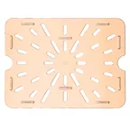 image of Carlisle 1043513 StorPlus Drain Shelf, 1/2-Size Pan, Footed, Notched, PES Amber, NSF, BPA Free