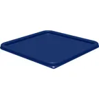 image of Carlisle 1197260 Food Storage Lid, Fits 12-22 qt Square, Poly, Royal Blue, NSF, Made in USA