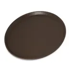 image of Carlisle 1400GR2076 Non-Slip Serving Tray, 14" Round Fiberglass, Brown, Dishwasher Safe