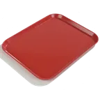 image of Carlisle 1612FG017 Glasteel Cafeteria Tray, 16-3/8"L x 12"W, Red Fiberglass, Dishwasher Safe