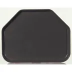 image of Carlisle 1713FG004 Cafeteria Tray, 18"L x 14"W Trapezoid, Break-Resistant, Fiberglass Black
