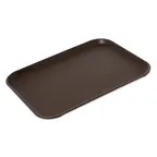 image of Carlisle 1814GR2076 Non‑Skid Serving Tray – 18"L x 14"W Rectangular Fiberglass Brown, Stain‑Resistant