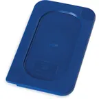 image of Carlisle 3058360 Smart Lid Pan Cover, 1/9 Size, Polyethylene, Blue, Leak‑Resistant, Dishwasher‑Safe