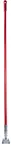 image of Carlisle 362113EC05 Dust Mop Handle, 60" Long, 3" Diameter, Red Fiberglass Clip‑On Connector