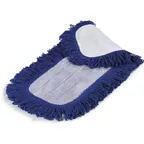 image of Carlisle 363311814 Flo‑Pac Dry Mop Pad – 18" Blue Cut‑End Head, Microfiber Center, Poly Blend Loop