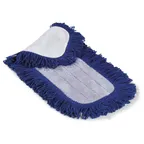 image of Carlisle 363312414 Flo‑Pac Dry Mop Pad – 24" Blue Head, Cut‑End, Microfiber Loop Fringe, Poly Blend