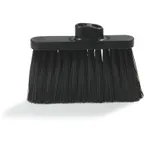 image of Carlisle 3685403 Duo-Sweep Broom Head, Black Stiff Bristles, Handle Holes Angled & Upright - 1/Each