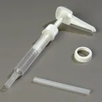 image of Carlisle 3831038P Condiment Syrup Pump Set, 1/2 or 1 oz., 5" Dip Tube, 1-1/2" Lid, Plastic, White - Set
