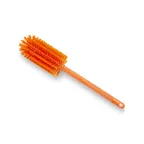 image of Carlisle 40001EC24 Sparta Pint Brush, 16" Long, 3-1/4" Round Head, Bristles, Plastic Handle, Orange