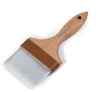 image of Carlisle 4039900 Pastry Brush – 4" Wide Nylon Bristles, Brown Ferrules, Hardwood Handle, White