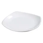image of Carlisle 4330602 Plastic Plate, 9.5" x 9.5", White Melamine, Rolled Edge Rim, Dishwasher Safe