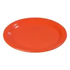 image of Carlisle 4350152 Dinner Plate, 9" Dia, Reinforced Rim, Melamine, Sunset Orange, BPA‑Free, NSF