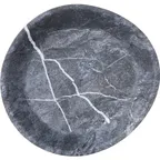 image of Carlisle 5310172 Ridge Plate - 10" Oblong Coupe, 15 oz Gray Matte Melamine, Stain Resistant - 1/Each