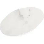 image of Carlisle 5310437 Ridge Plate - 9" White Marble Melamine Plate, Dishwasher Safe, NSF Certified