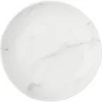 image of Carlisle 5310737 Ridge Dinner Plate, 10.5" Melamine, White Marble, Dishwasher Safe, NSF Certified