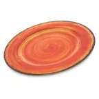 image of Carlisle 5400152 Mingle™ Dinner Plate, 11" Orange Melamine, Rim Swirl, Stackable, NSF, BPA‑Free