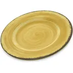 image of Carlisle 5400213 Mingle™ Salad Plate, 9" Amber Melamine, Yellow Swirl, Dishwasher Safe, Rim, NSF
