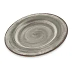 image of Carlisle 5400218 Mingle™ Salad Plate, 9" Round Smoke Gray Melamine, Dishwasher Safe, Medium Rim, Stackable