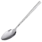image of Carlisle 60206 Terra™ Solid Serving Spoon, 9-1/2"L, Stainless Steel, Hammered Mirror Finish