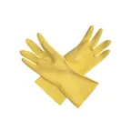 image of Carlisle 620-M Dishwashing Glove, Medium, 15 Mil Latex with Flock Lining, Yellow - 1 Dozen
