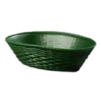 image of Carlisle 650409 - Oval 9" Diameter Green Polypropylene Basket, Dishwasher Safe, NSF, Made in USA