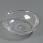 image of Carlisle 720607 - 6" Clear Polycarbonate Salad Bowl, 12‑15 oz, Pebbled Finish, Scratch‑Resistant