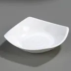 image of Carlisle 794202 Side Dish, 5" Square Melamine Plate, 5 oz, White, Flared Reinforced Rim, Dishwasher Safe